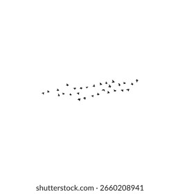 Ilustración vectorial moderna de siluetas de pájaros en movimiento de vuelo suave