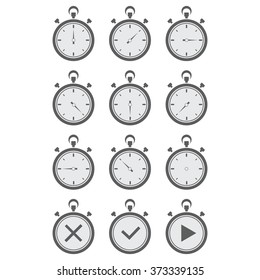 modern vector illustration of Vector black stopwatch icon set, stopwatch Icon Image 