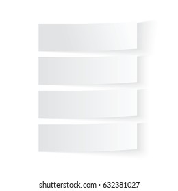 Modern vector illustration of Black and white stick note set isolated on white background