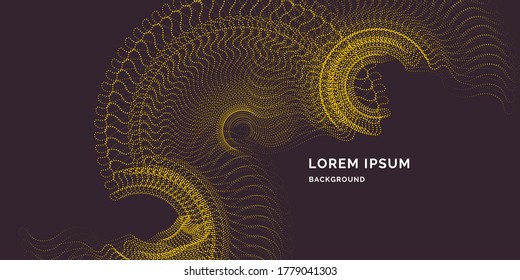 Ilustración vectorial moderna con partículas azules en un fondo oscuro. Plantilla para el diseño