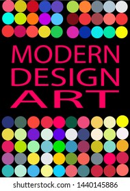 Modern vector illustration, bright colours, abstract and geometric shapes, as well as three-dimensional elements. This template can be used in the design of packages, book covers and music albums.