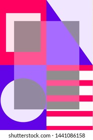 Modern vector illustration, bright colours, abstract and geometric shapes. This template can be used in the design of packages, book covers and music albums.