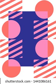 Modern vector illustration, bright colours, abstract and geometric shapes. This template can be used in the design of packages, book covers and music albums.