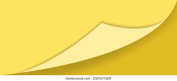 modern vector illustration with a bright yellow background and folded paper effect.