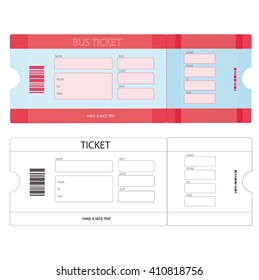 Modern vector illustration bus tickets, plane / train. graphic design template vector tickets. Ticket Template.