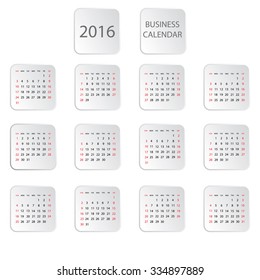 Modern vector illustration of calendar/ 2016 Calendar design