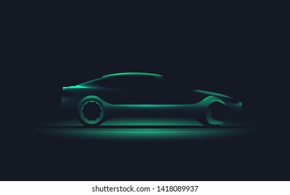 Modern vector illustration of the car silhouette with wrench. Auto car repair service themed vector illustration.