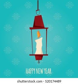 Modern vector illustration of Christmas lamp