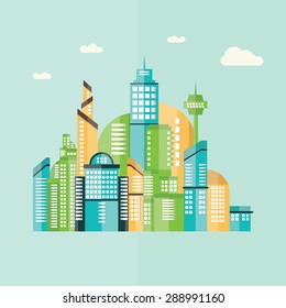 modern vector illustration of city