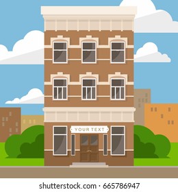 Modern vector illustration city apartments in flat style