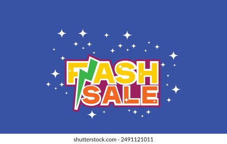 Modern Vector Illustration Collection theme Flash Sale for Graphic Design Projects and Websites with blue background