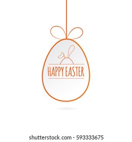 Modern vector illustration of Colorful  happy easter. With eggs and rabbits.