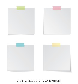Modern vector illustration of Colorful stick note set isolated on white background