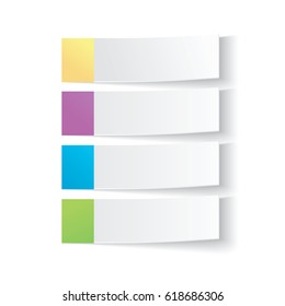 Modern vector illustration of Colorful stick note set isolated on white background
