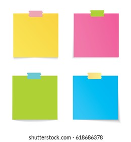 Modern vector illustration of Colorful stick note set isolated on white background