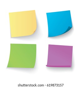 Modern vector illustration of Colorful stick note set isolated on white background