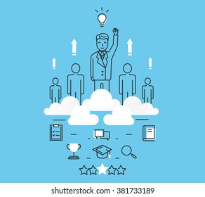 Modern vector illustration concept of business people teamwork, human resources and career opportunities
