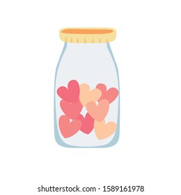 Modern vector illustration of Concept of charity and donation. Donation box icon with Hearts symbol icon.  Sharing kindness and caring.
