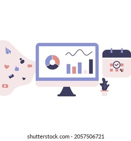 Modern vector illustration concept for digital marketing, ecommerce, social media marketing, email marketing, business analysis, content strategy, ads for website, UI and mobile development.