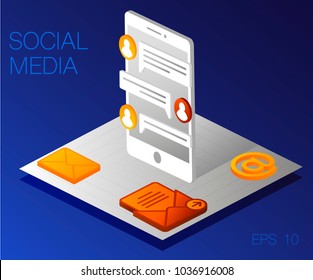 Modern Vector Illustration Concept Social Media Stock Vector (Royalty ...