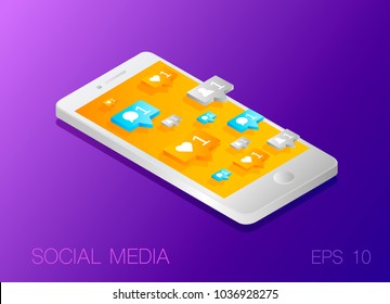 Modern vector illustration concept of social media.