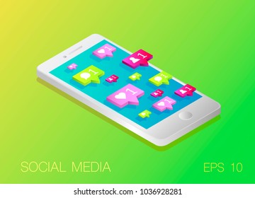 Modern vector illustration concept of social media.