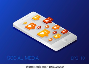 Modern vector illustration concept of social media.
