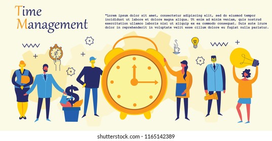  Modern vector illustration concept of time management and creative thinking in flat design 