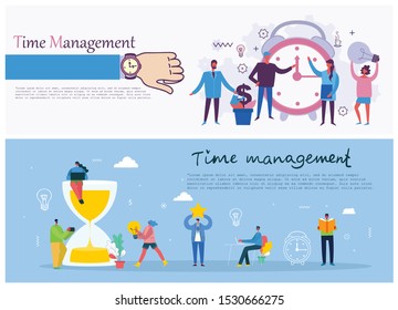 Modern vector illustration concept of time management and creative thinking in flat design