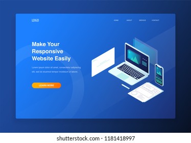 Modern vector illustration concept of web page design for website and mobile website development. Isometric 3d illustration.