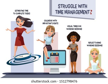 Modern vector illustration concepts for time management, planning and strategy. 