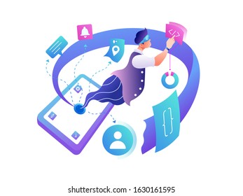 Modern vector illustration concepts for website and mobile app.technology,progammer,development,internet.