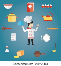 modern vector illustration of cooking