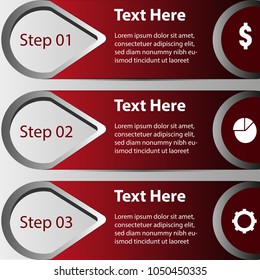 Modern vector illustration of customizable infographic elements in maroon color
