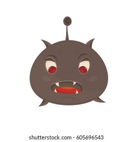 Modern vector illustration of cute virus. funny bacteria (germs) in flat cartoon style isolated on white background