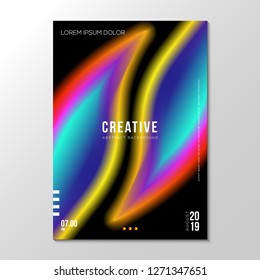 Modern vector illustration design of abstract gradient liquid shape and fluid neon color background suitable for club invitation, Electronic music festival, flyer and brochure cover design template