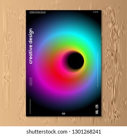 Modern vector illustration design of abstract gradient liquid fluid neon color cover design template