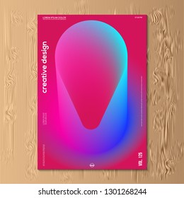 Modern vector illustration design of abstract gradient liquid fluid neon color cover design template