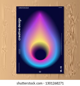 Modern vector illustration design of abstract gradient liquid fluid neon color cover design template