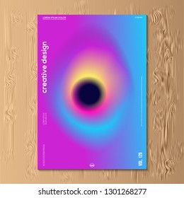 Modern vector illustration design of abstract gradient liquid fluid neon color cover design template