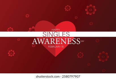 A modern vector illustration design celebrating Singles Awareness Day on February 15