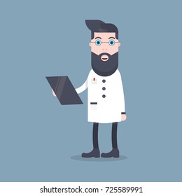Modern vector illustration of doctor and nurses and medical staff. Medical team concept in flat style.