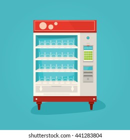 Modern vector illustration of empty vending machine