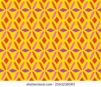 Modern vector illustration of modern ethnic batik with repeating geometric patterns. This design features a cheerful feel and is suitable for a variety of creative projects. This pattern can be easily