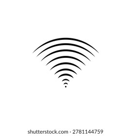 Modern vector illustration featuring an abstract sound wave signal design in minimalist monochrome style. This creative artwork represents audio transmission, digital frequency, wireless communication, acoustic pulse, and electronic signal concepts using smooth curved waveform elements. Suitable for music branding, podcast graphics, streaming platforms, multimedia applications, sound technology projects, audio engineering themes, communication systems, mobile apps, web interfaces, futuristic designs, and digital media presentations. Clean editable vector isolated on light background, ideal for professional UI UX layouts, technology branding, and modern creative compositions.