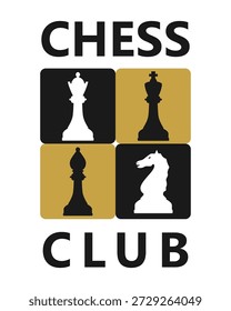 Ilustración vectorial moderna con piezas de ajedrez y un tablero de ajedrez estilizado, adecuado para temas de estrategia, competencia, lógica, torneos, educación y promoción de clubes. Perfecto para carteles y marcas.