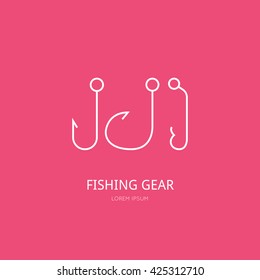 Modern vector illustration of a fishing gear. Clean and simple fishing design element that can be used as a logo, label or clipart element. 