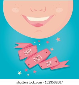 Modern vector illustration of Fool's Day. 1 april Day illustration.