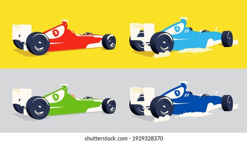 modern vector illustration formula f1 all objects are isolated