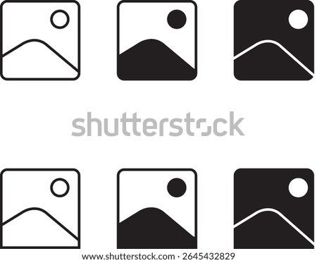 Modern vector illustration of a gallery icon in clean, minimal style. Perfect for app interfaces, web design, photography portfolios, image tools, and digital media projects.